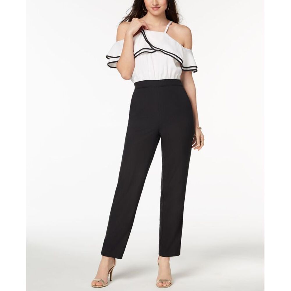 XOXO Juniors Ruffled Cold Shoulder Jumpsuit